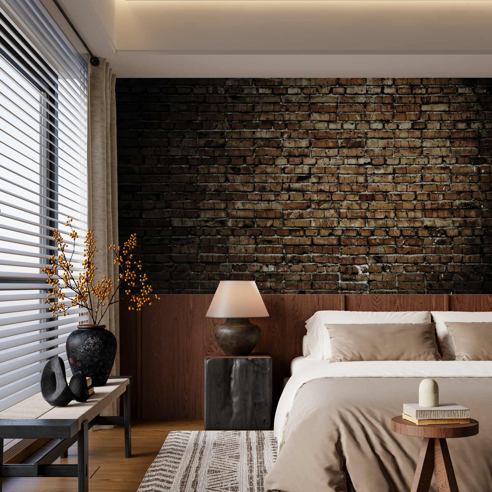 Fototapet zid de cărămidă întunecată