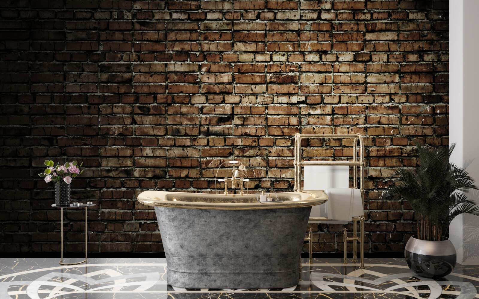 Fototapet zid de cărămidă întunecată