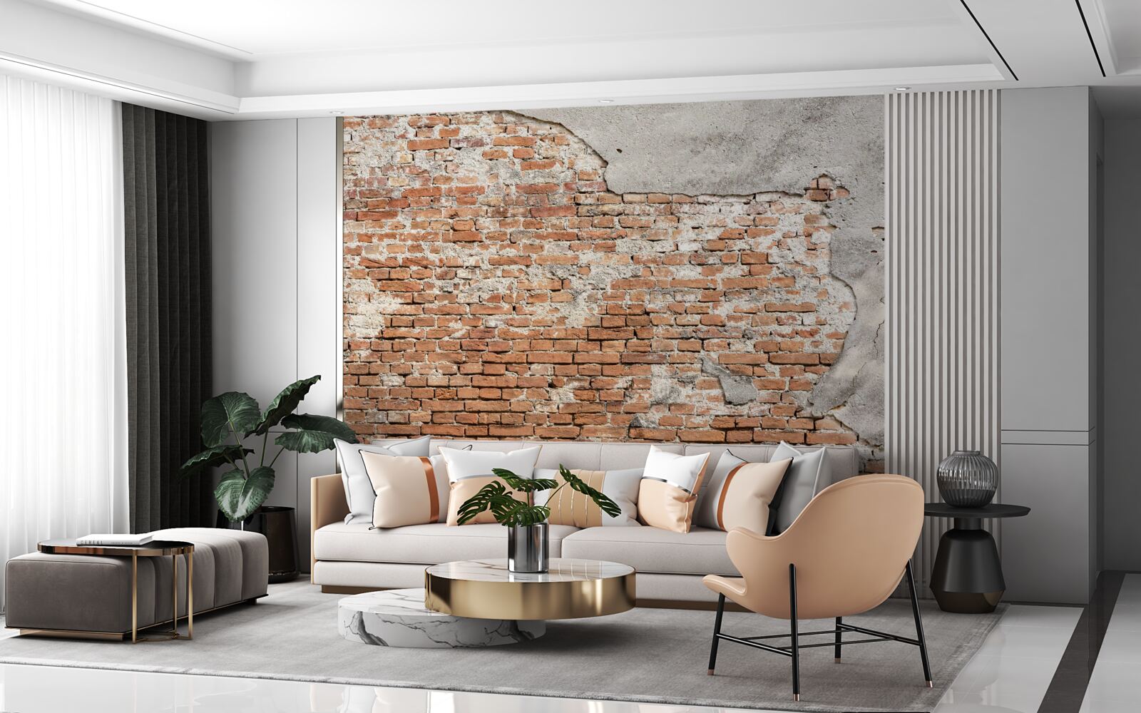 Fototapet parte a unei vechi bariere de cărămidă