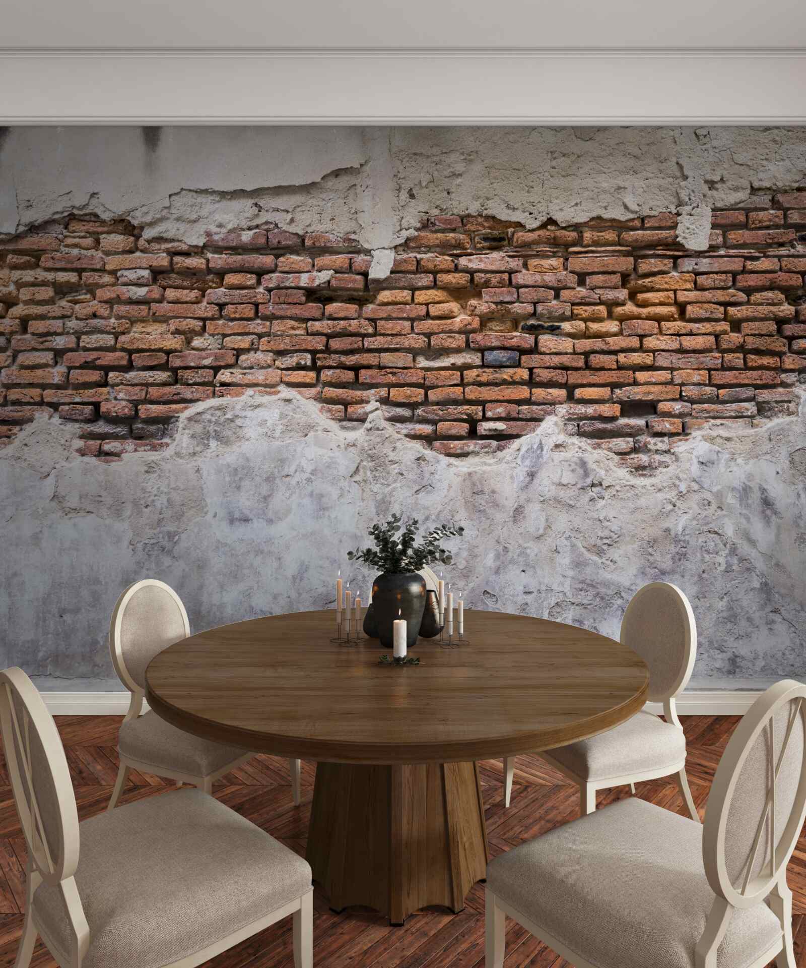 Fototapet Un zid, vechi și gol, din cărămidă