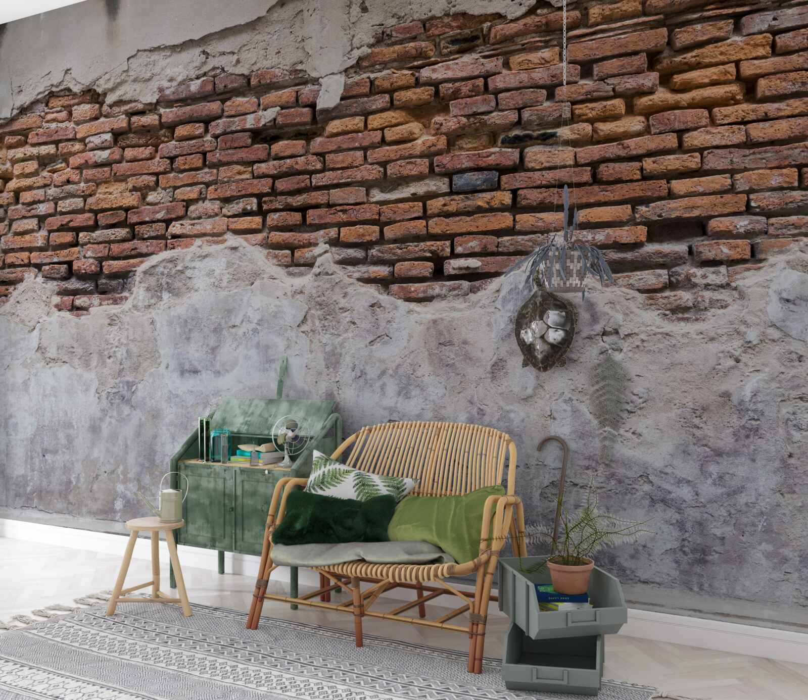 Fototapet Un zid, vechi și gol, din cărămidă