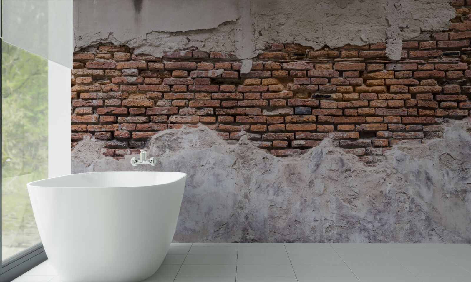 Fototapet Un zid, vechi și gol, din cărămidă