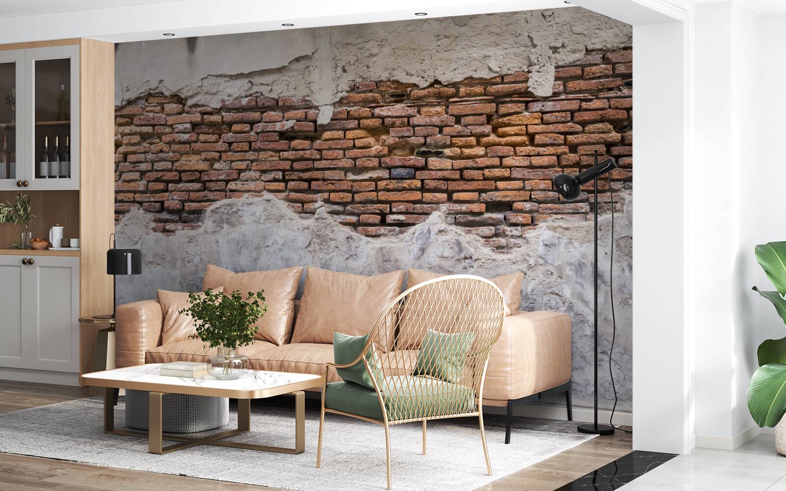 Fototapet Un zid, vechi și gol, din cărămidă