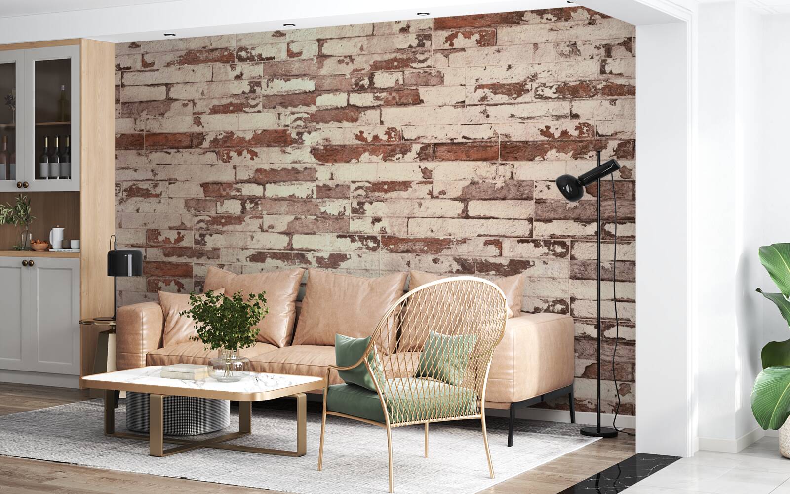 Fototapet perete vechi de cărămidă cu o suprafață zgâriată