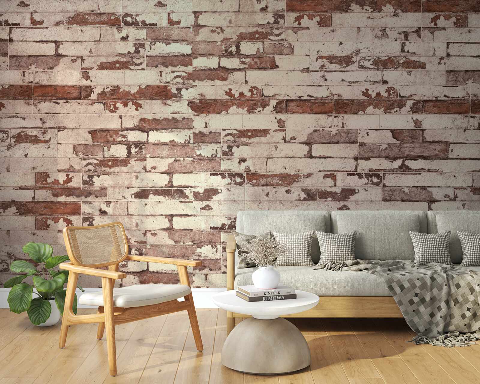 Fototapet perete vechi de cărămidă cu o suprafață zgâriată