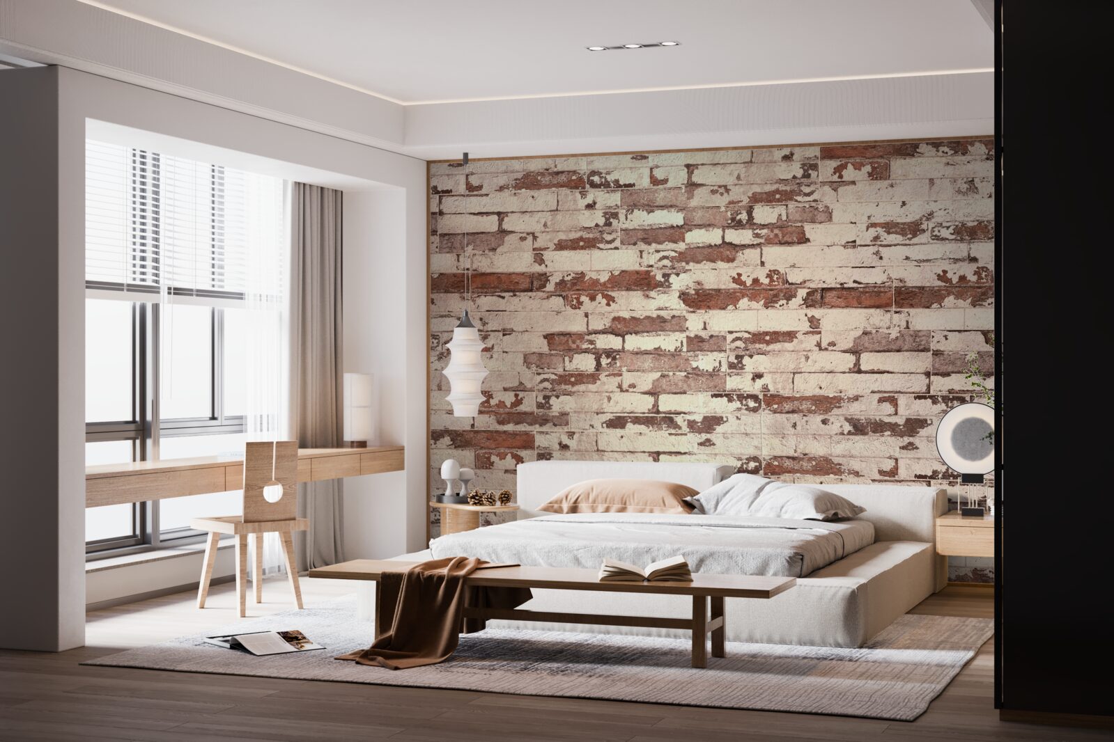 Fototapet perete vechi de cărămidă cu o suprafață zgâriată