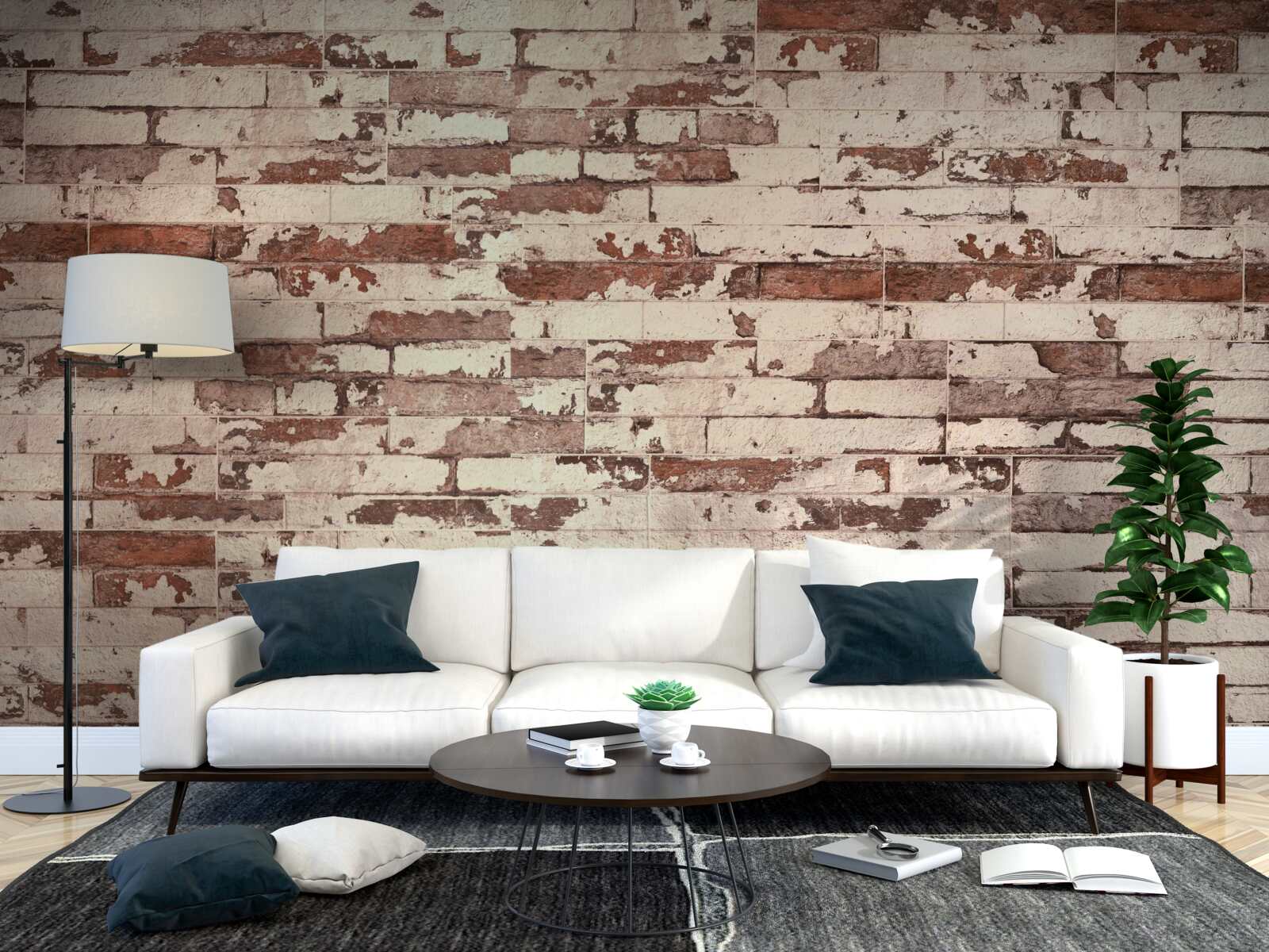 Fototapet perete vechi de cărămidă cu o suprafață zgâriată