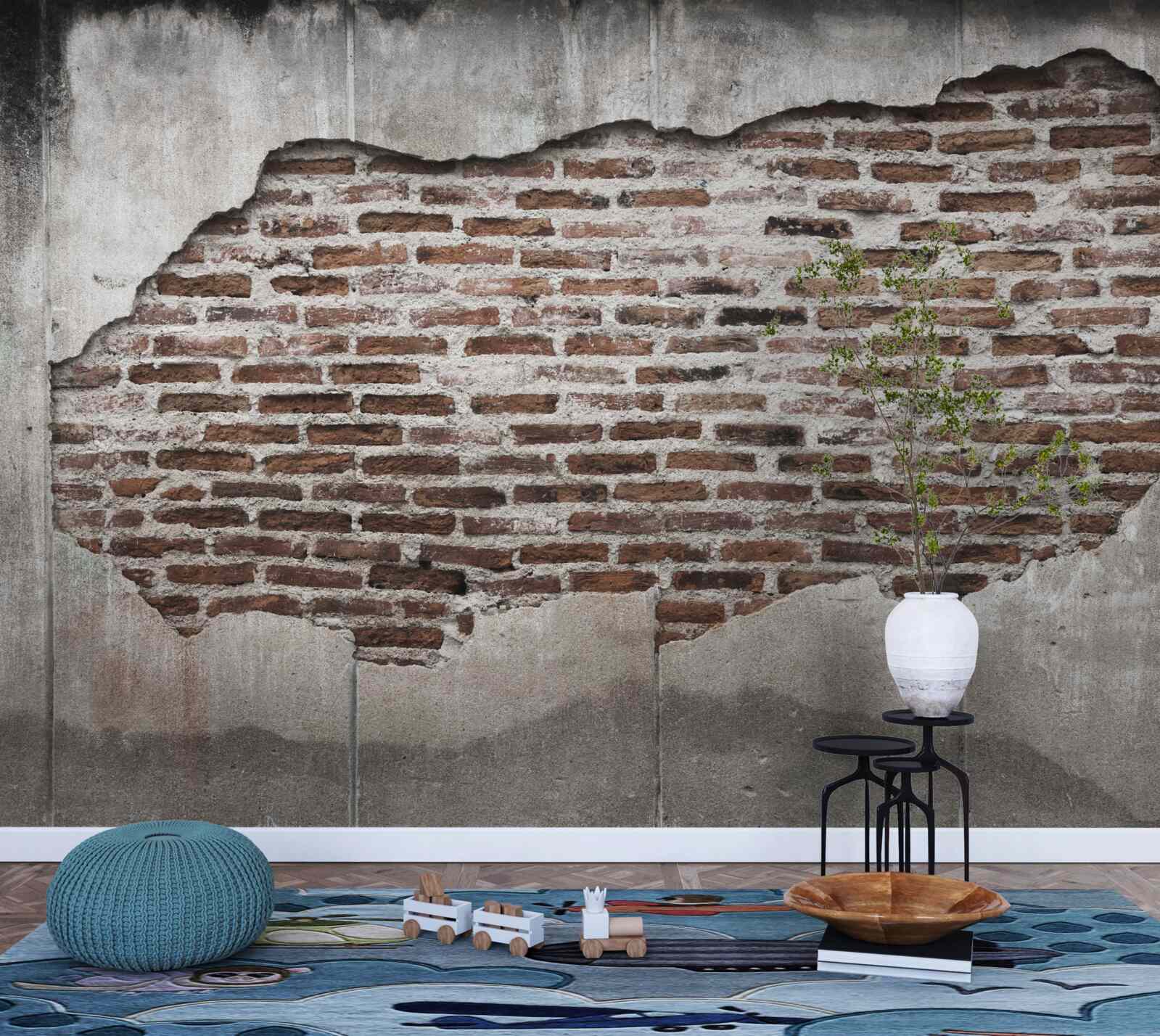 Fototapet parte a unui zid care s-a prăbușit