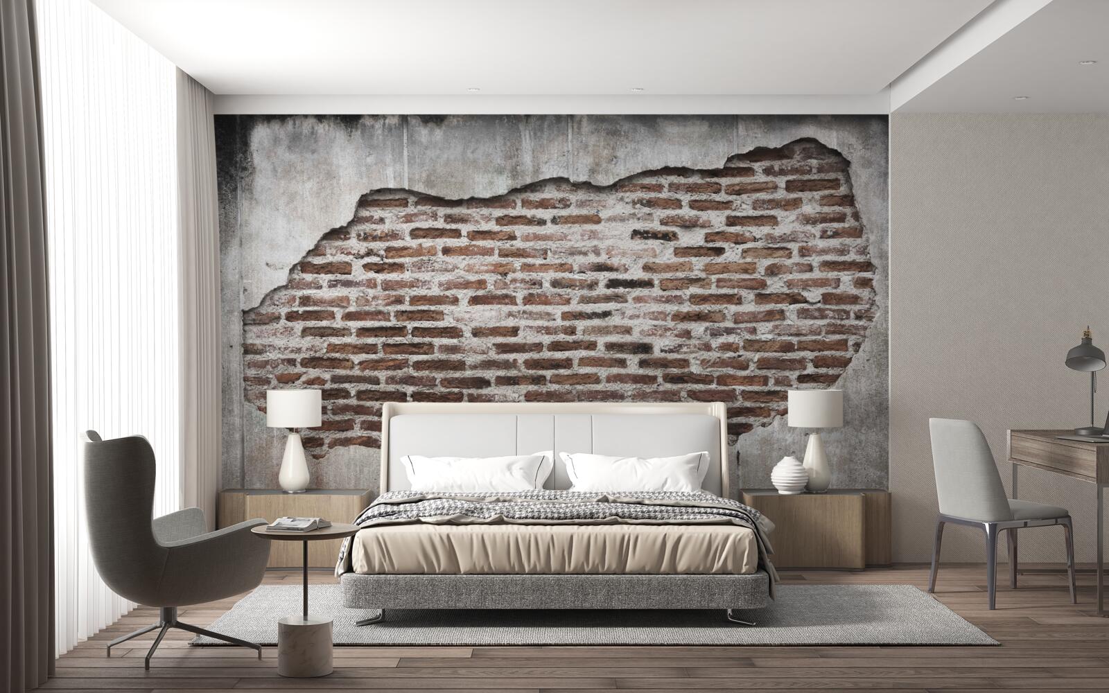 Fototapet parte a unui zid care s-a prăbușit