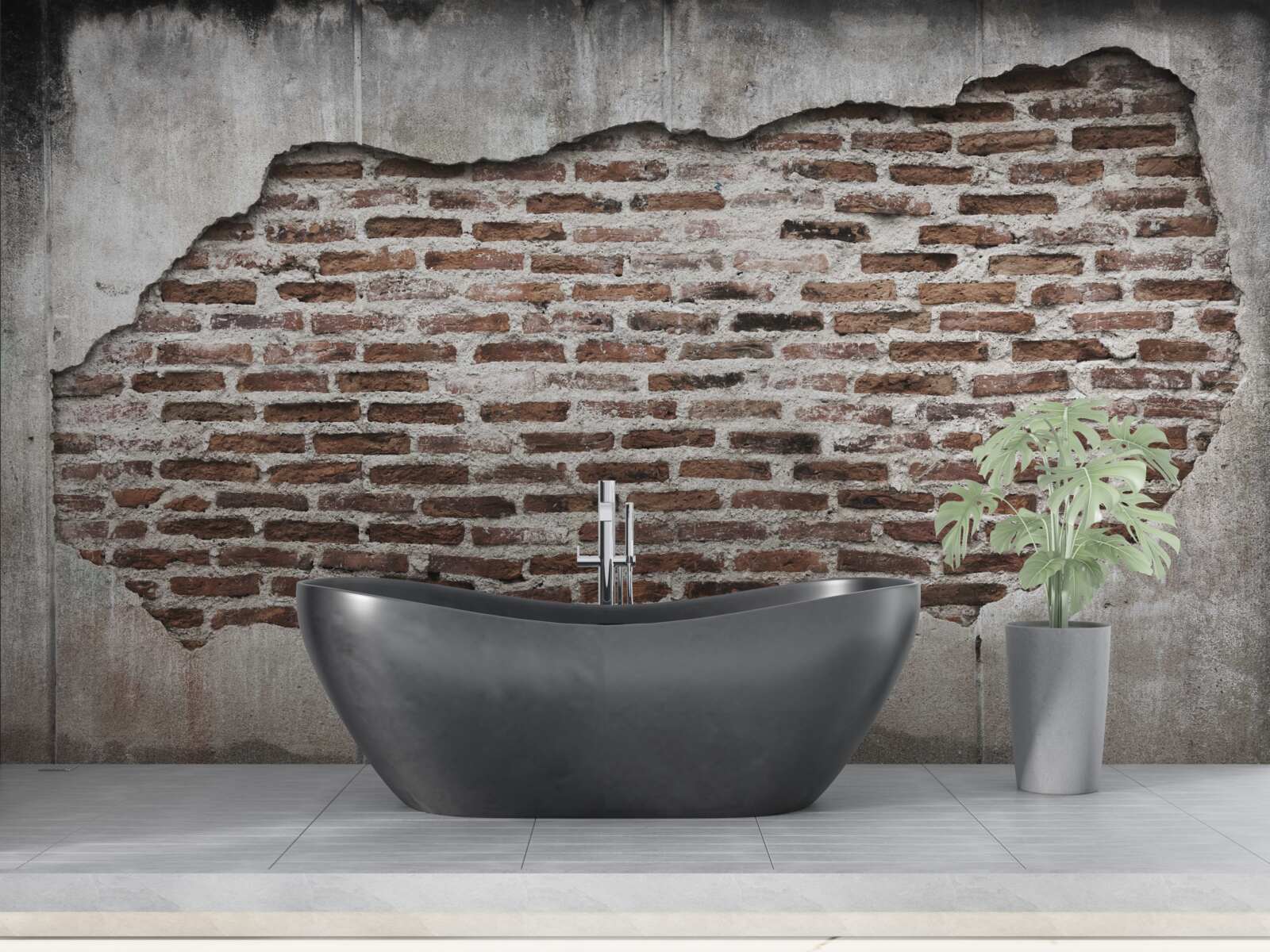 Fototapet parte a unui zid care s-a prăbușit