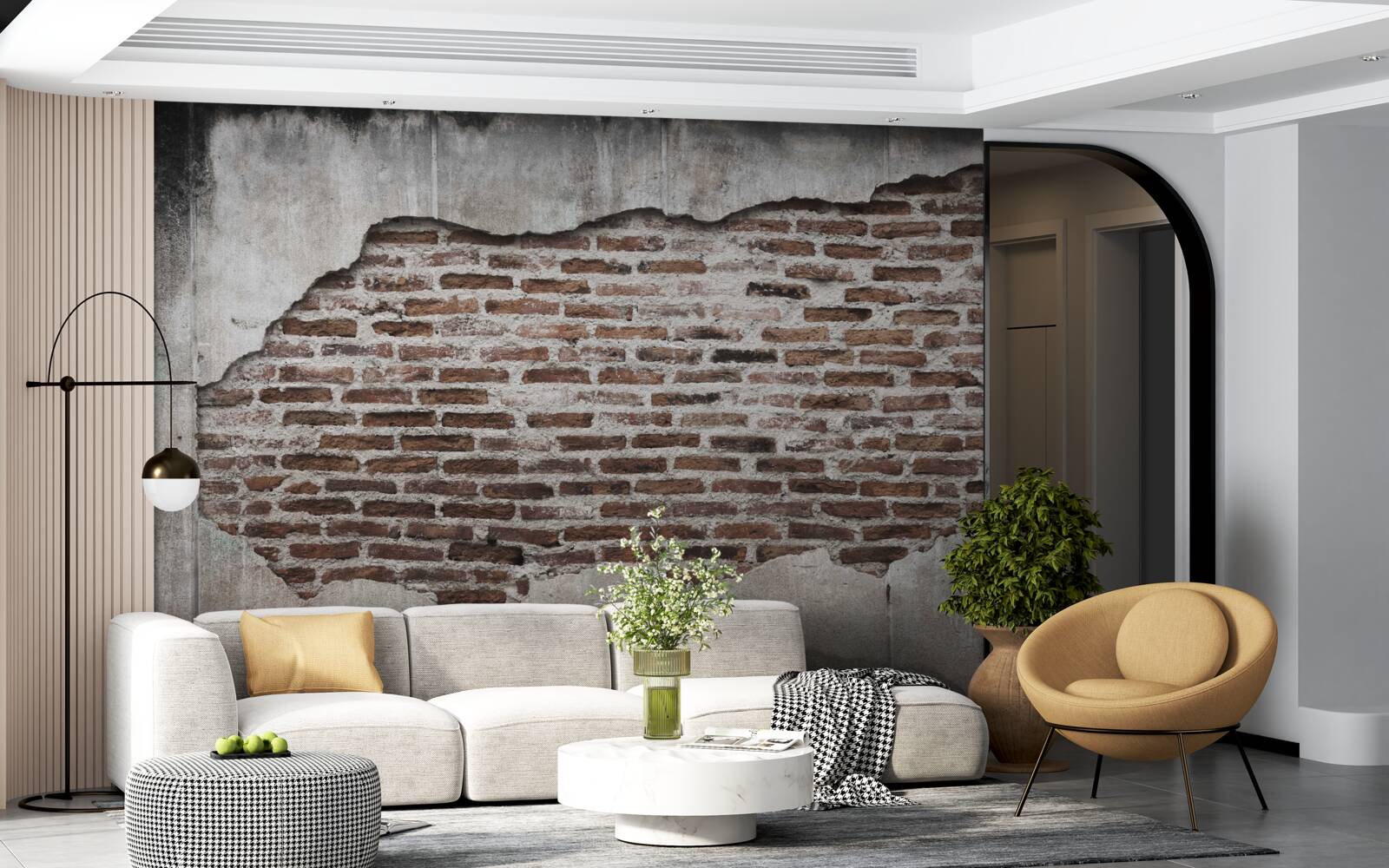 Fototapet parte a unui zid care s-a prăbușit