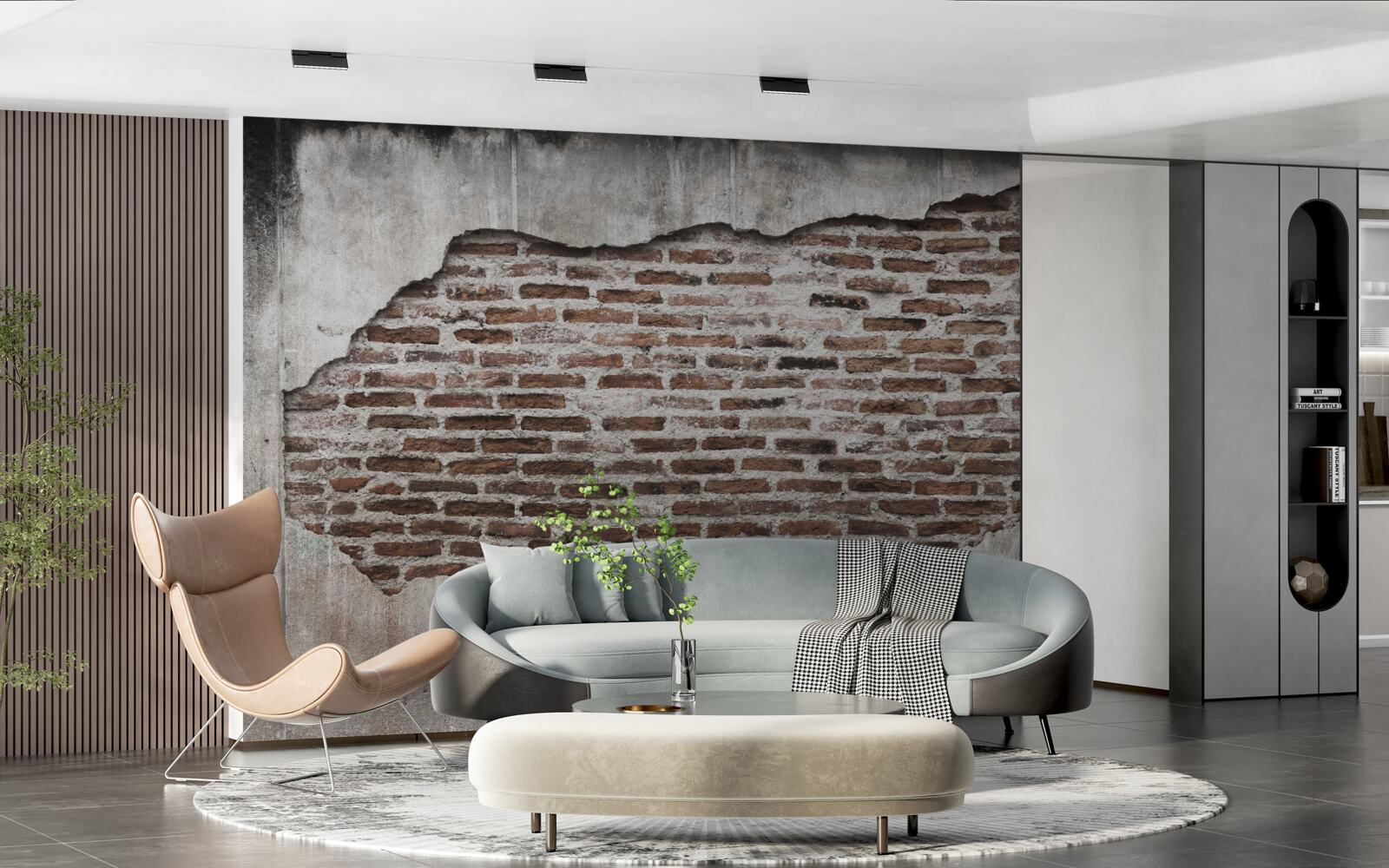 Fototapet parte a unui zid care s-a prăbușit