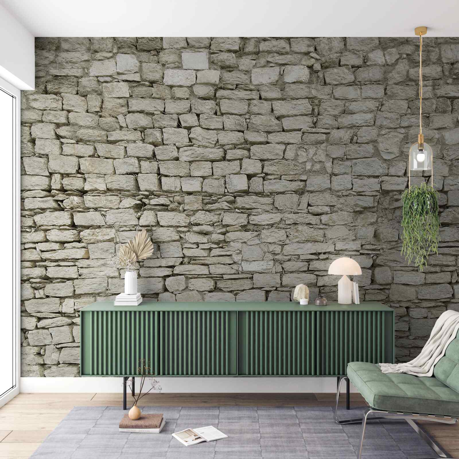 Fototapet așezarea pereților de piatră împrăștiată