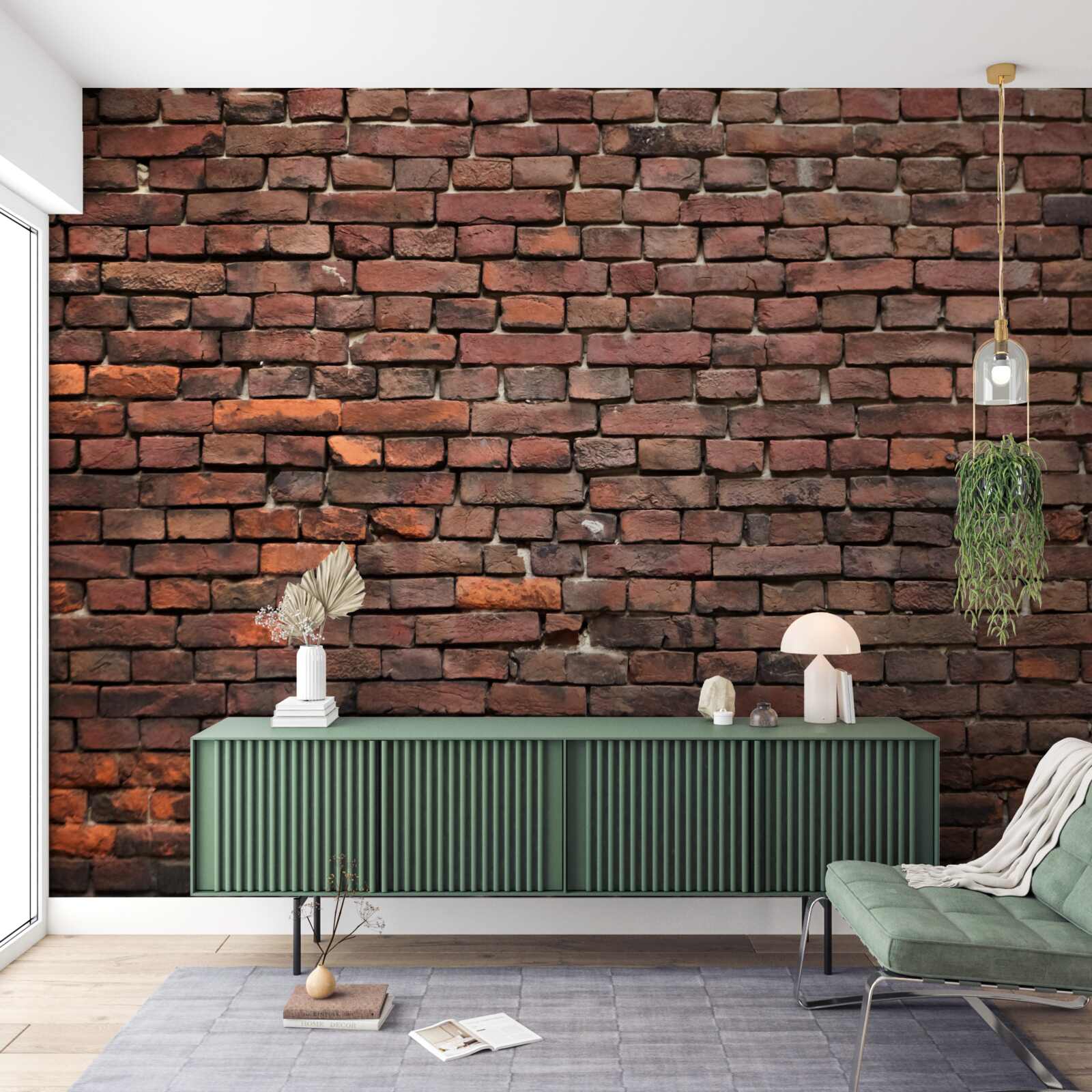 Fototapet zid de cărămidă întunecată, mai vechi decât anii