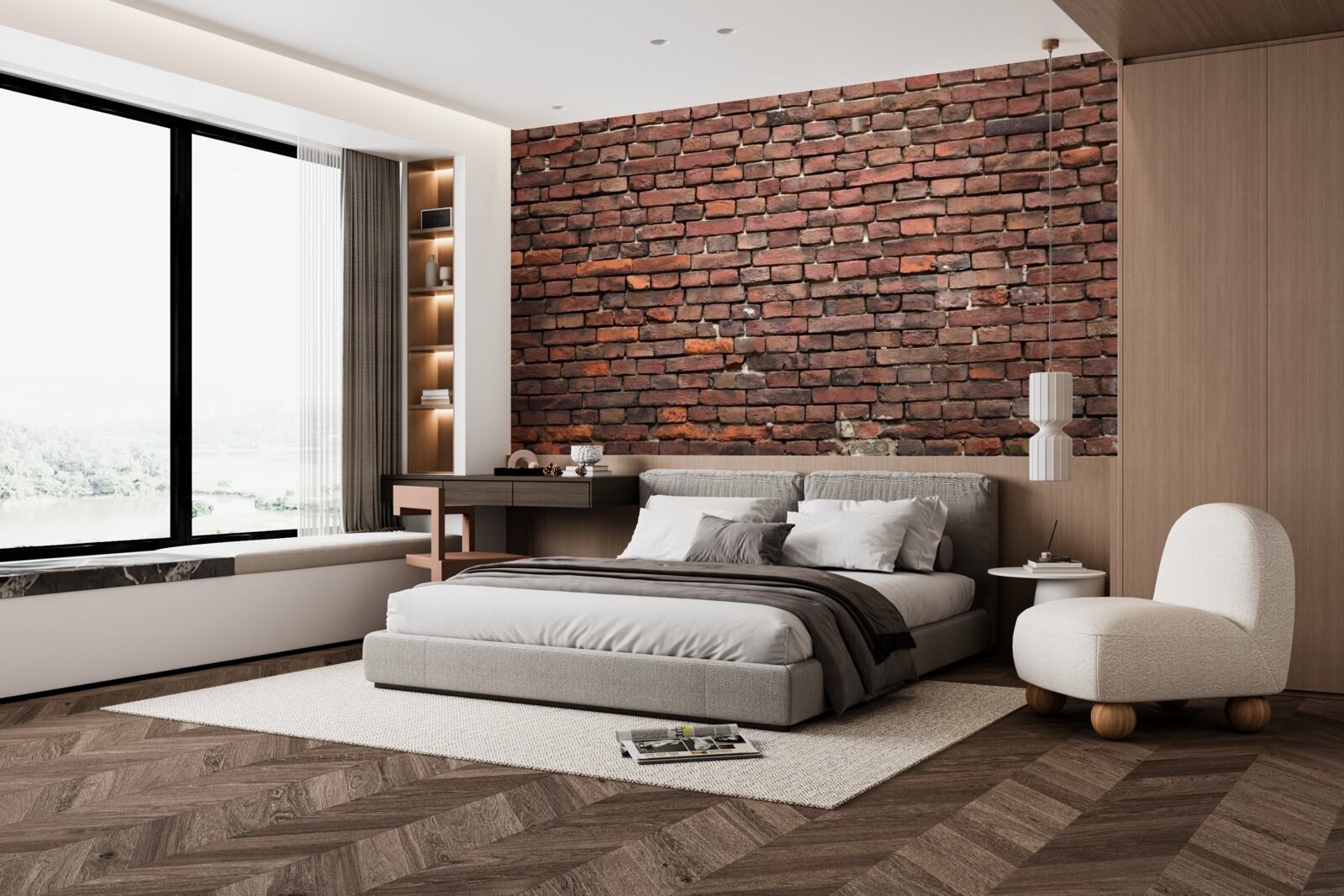 Fototapet zid de cărămidă întunecată, mai vechi decât anii