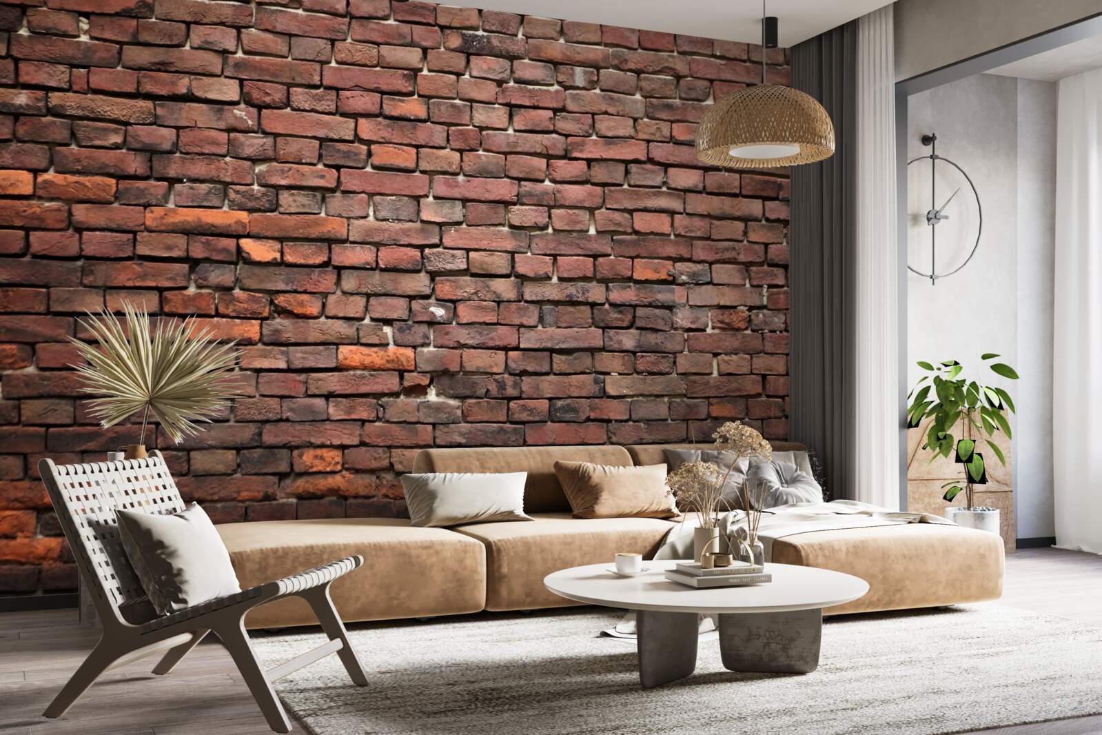 Fototapet zid de cărămidă întunecată, mai vechi decât anii