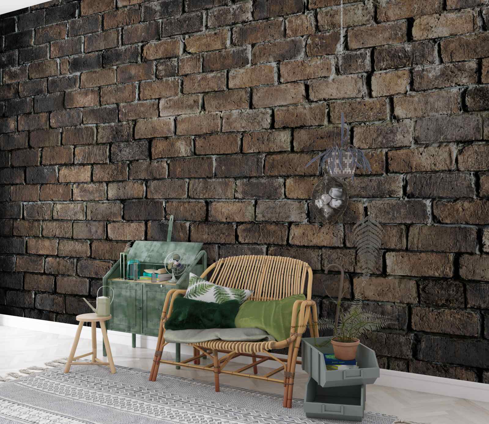 Fototapet culoarea închisă a unui zid de cărămidă