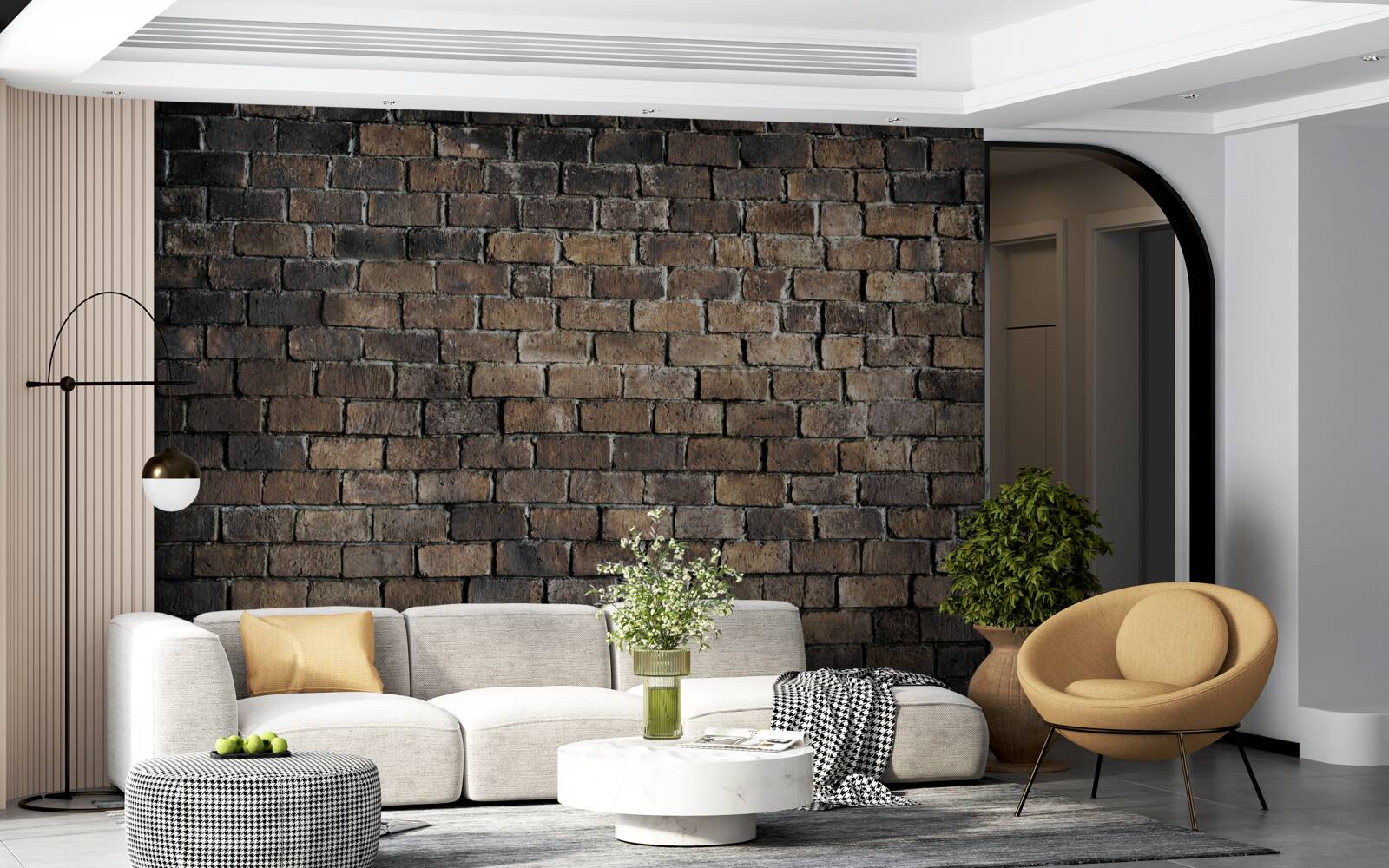 Fototapet culoarea închisă a unui zid de cărămidă