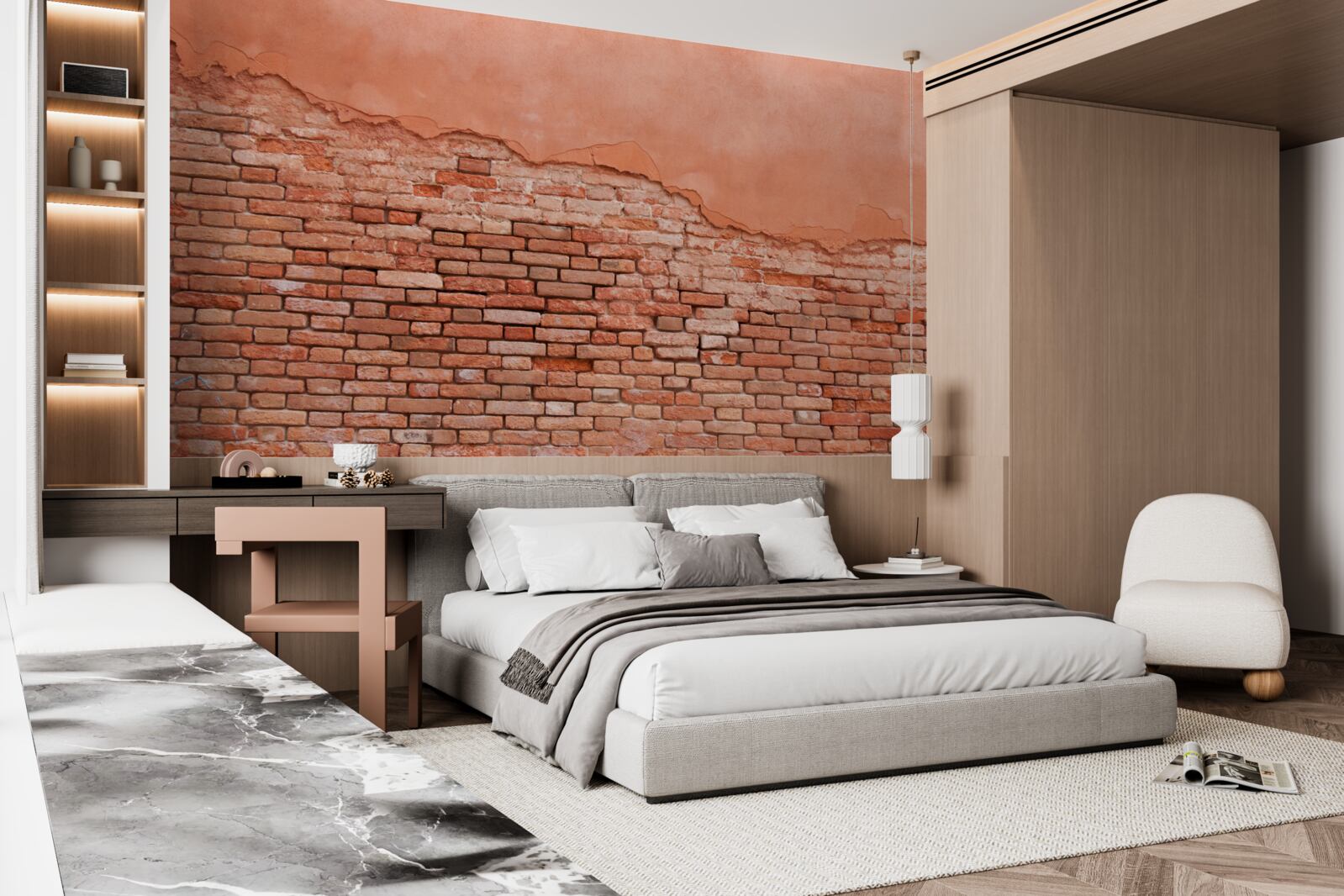 Fototapet zid de cărămidă prăbușit