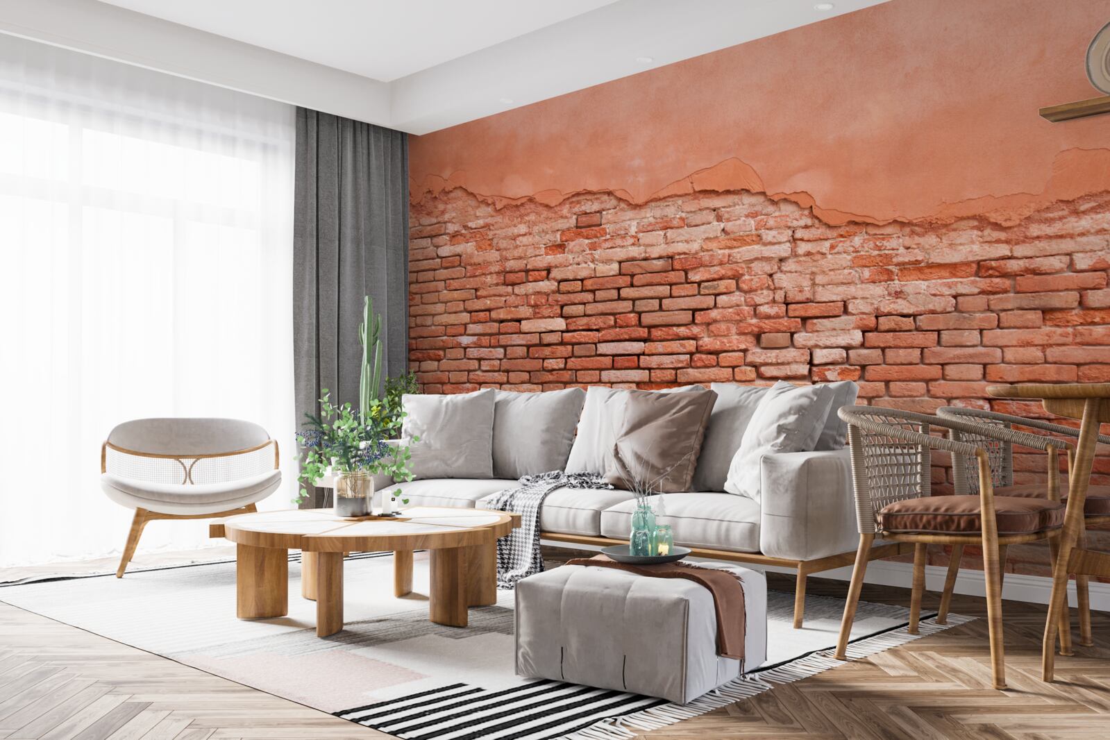 Fototapet zid de cărămidă prăbușit