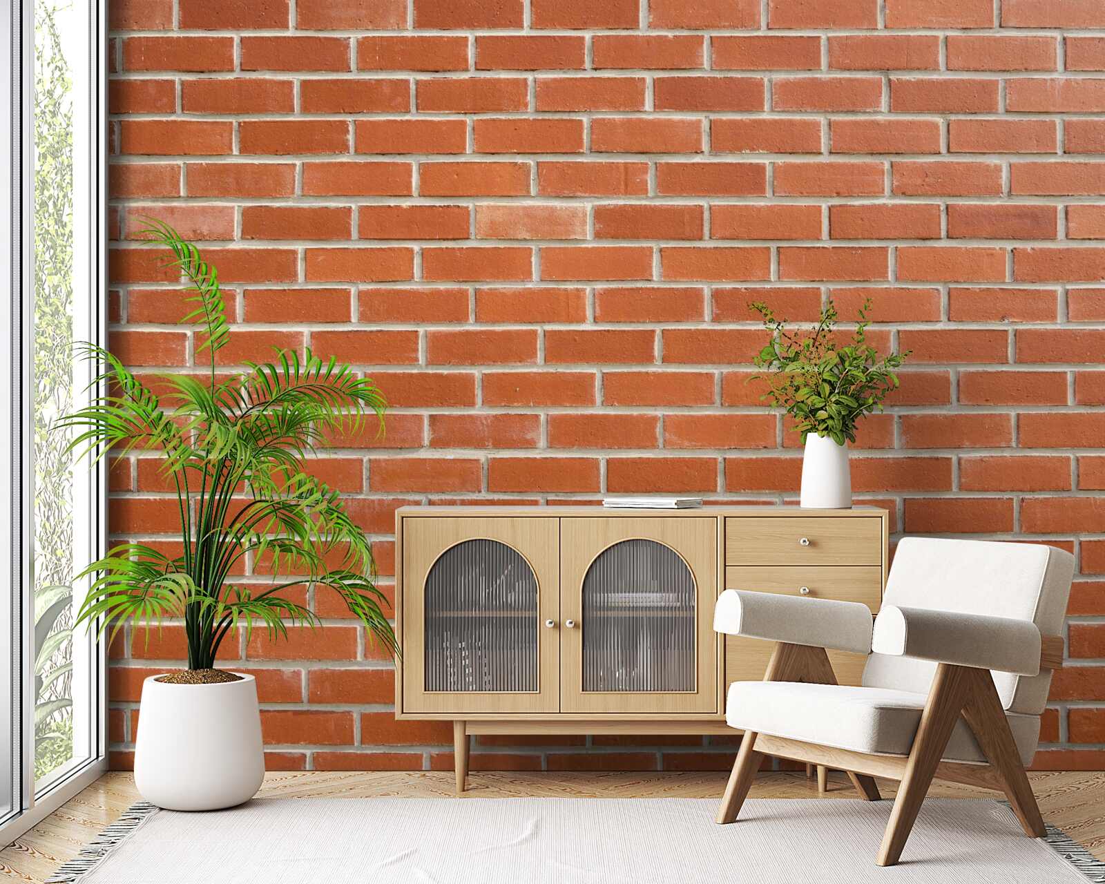 Fototapet Perete din cărămidă roșie, așezat lin