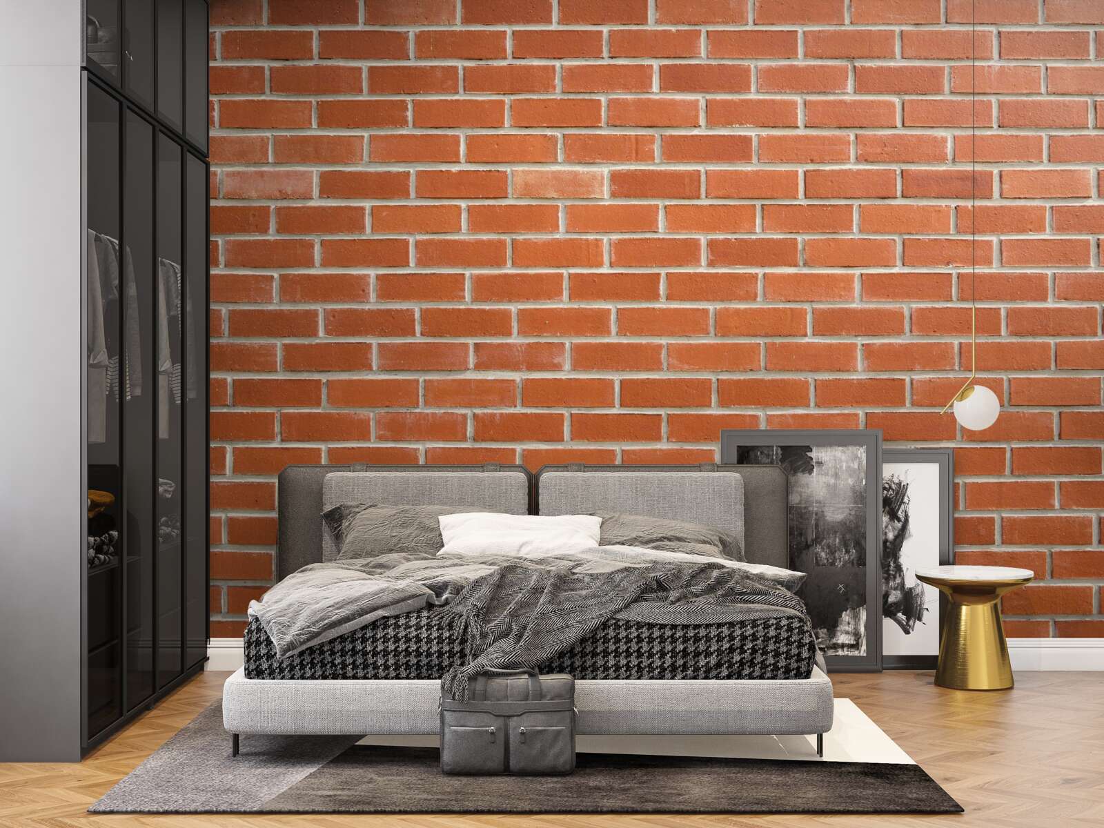 Fototapet Perete din cărămidă roșie, așezat lin