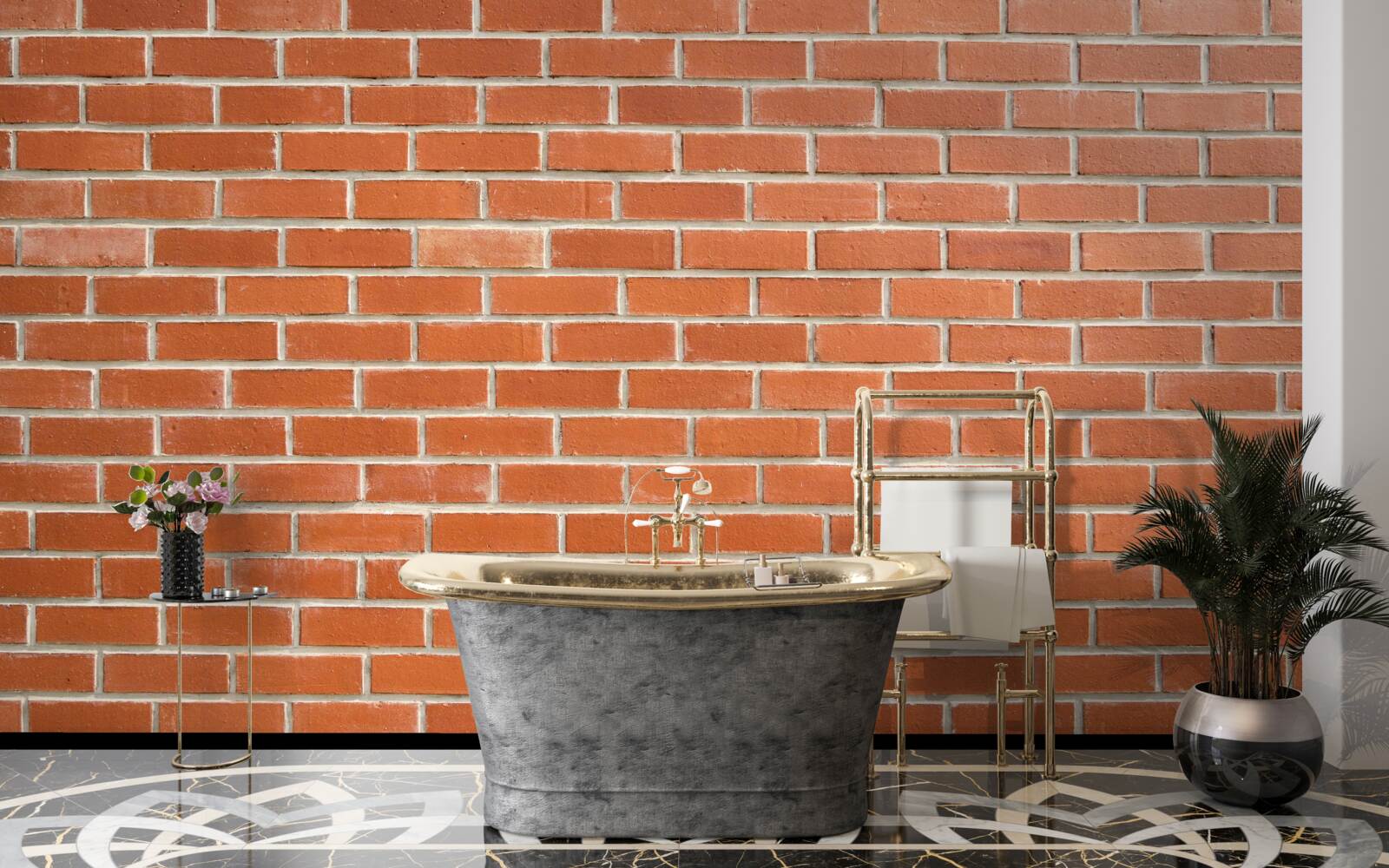 Fototapet Perete din cărămidă roșie, așezat lin