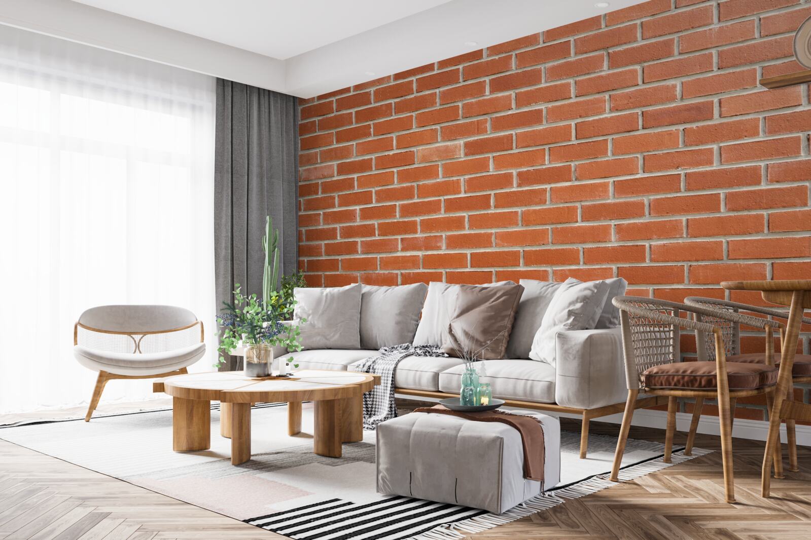 Fototapet Perete din cărămidă roșie, așezat lin