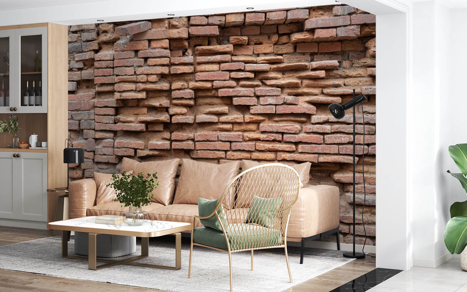 Fototapet un zid de piatră care se dărâmă