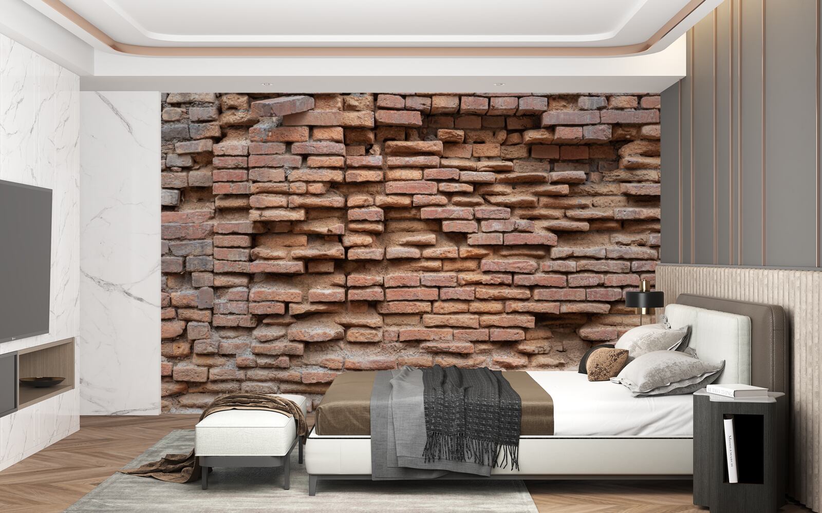 Fototapet un zid de piatră care se dărâmă