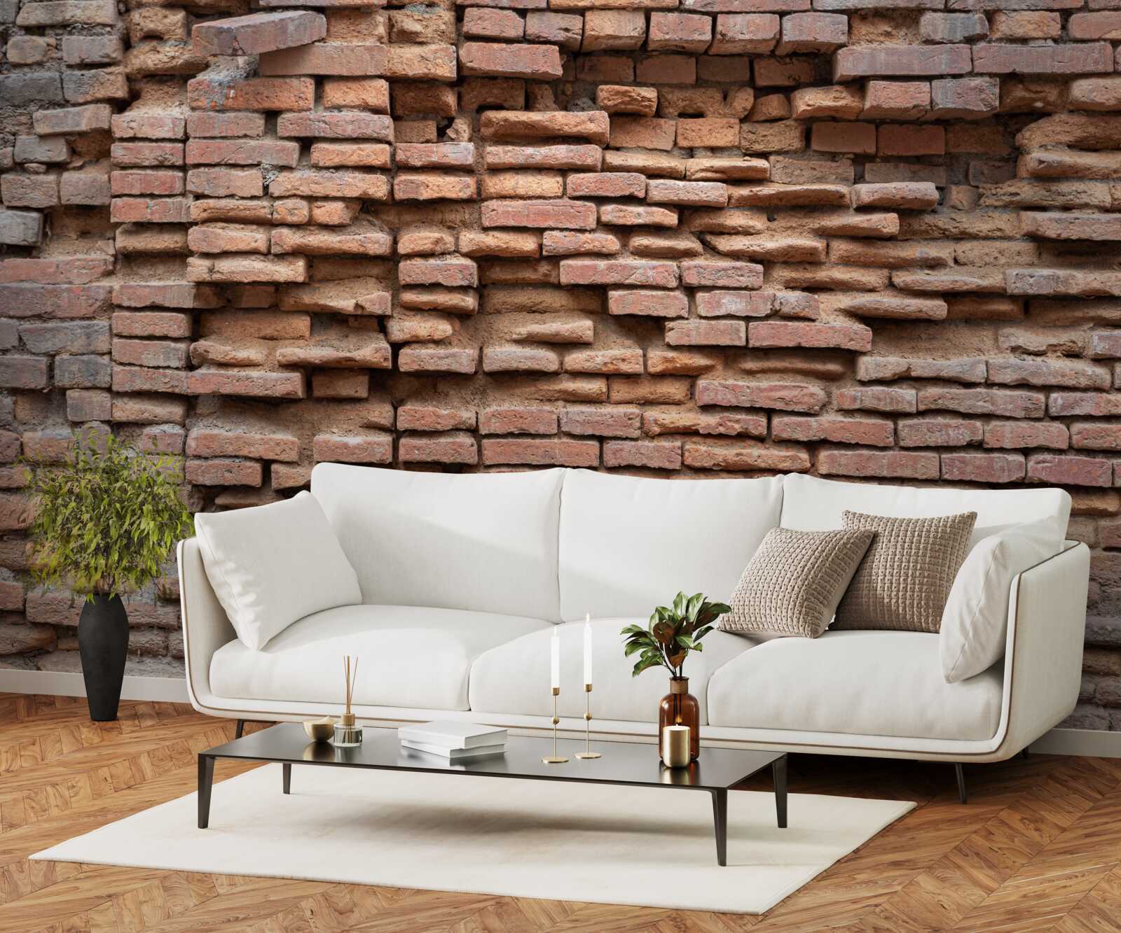 Fototapet un zid de piatră care se dărâmă