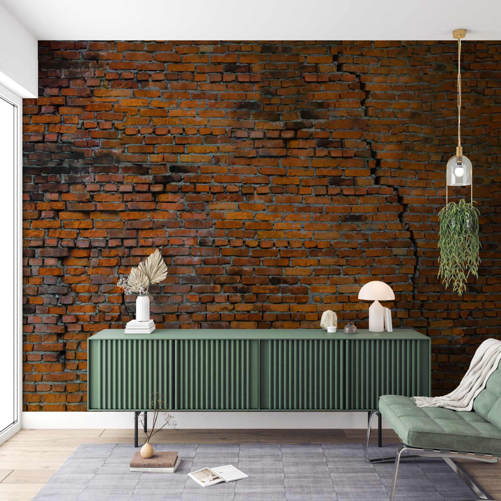 Fototapet fisură mare într-un perete de cărămidă