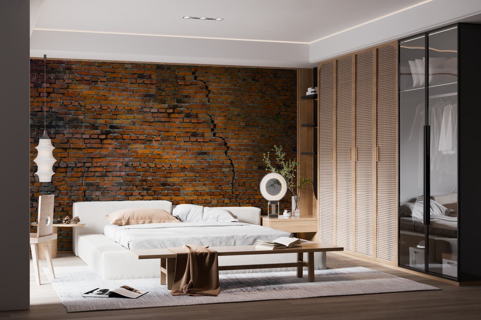 Fototapet fisură mare într-un perete de cărămidă