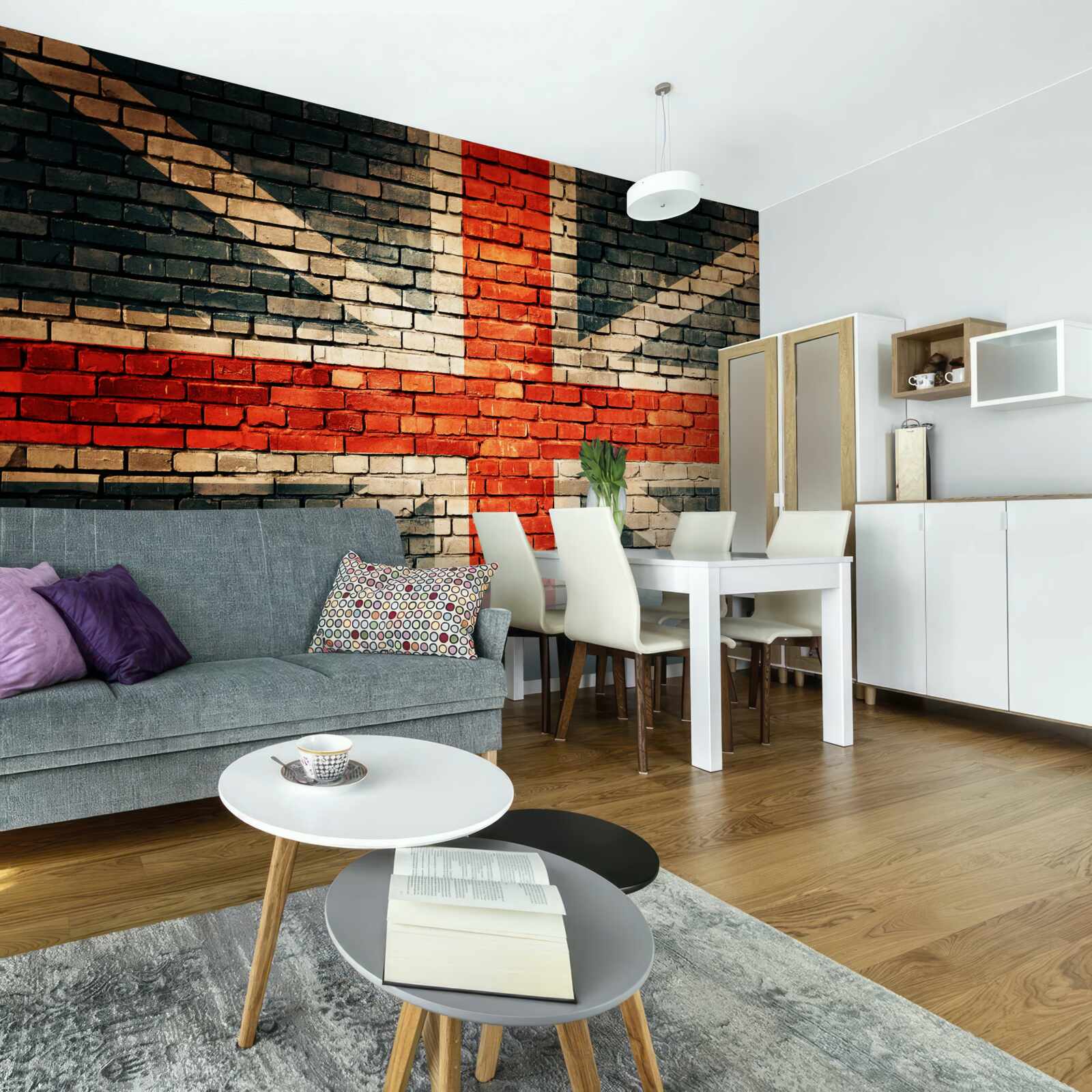 Fototapet steag britanic pe un zid de cărămidă