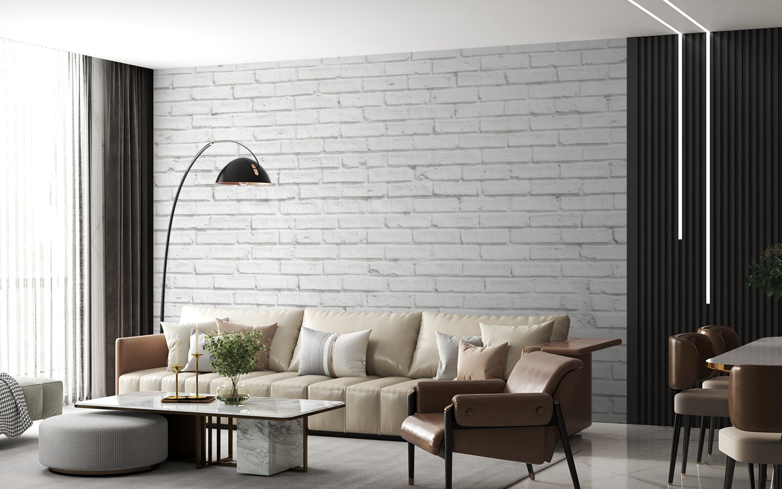 Fototapet bază de cărămidă albă