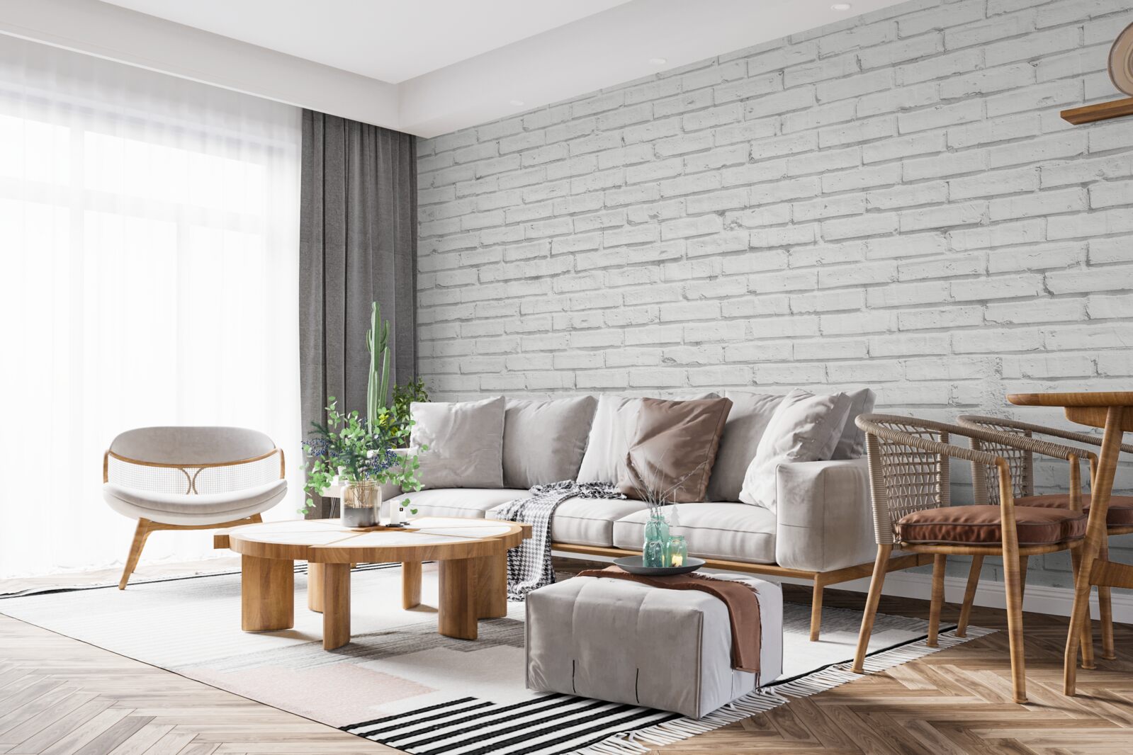 Fototapet bază de cărămidă albă