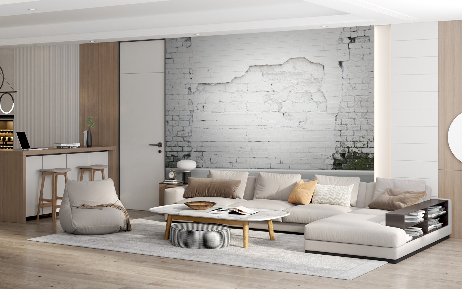 Fototapet zidărie de cărămidă expusă efectelor timpului