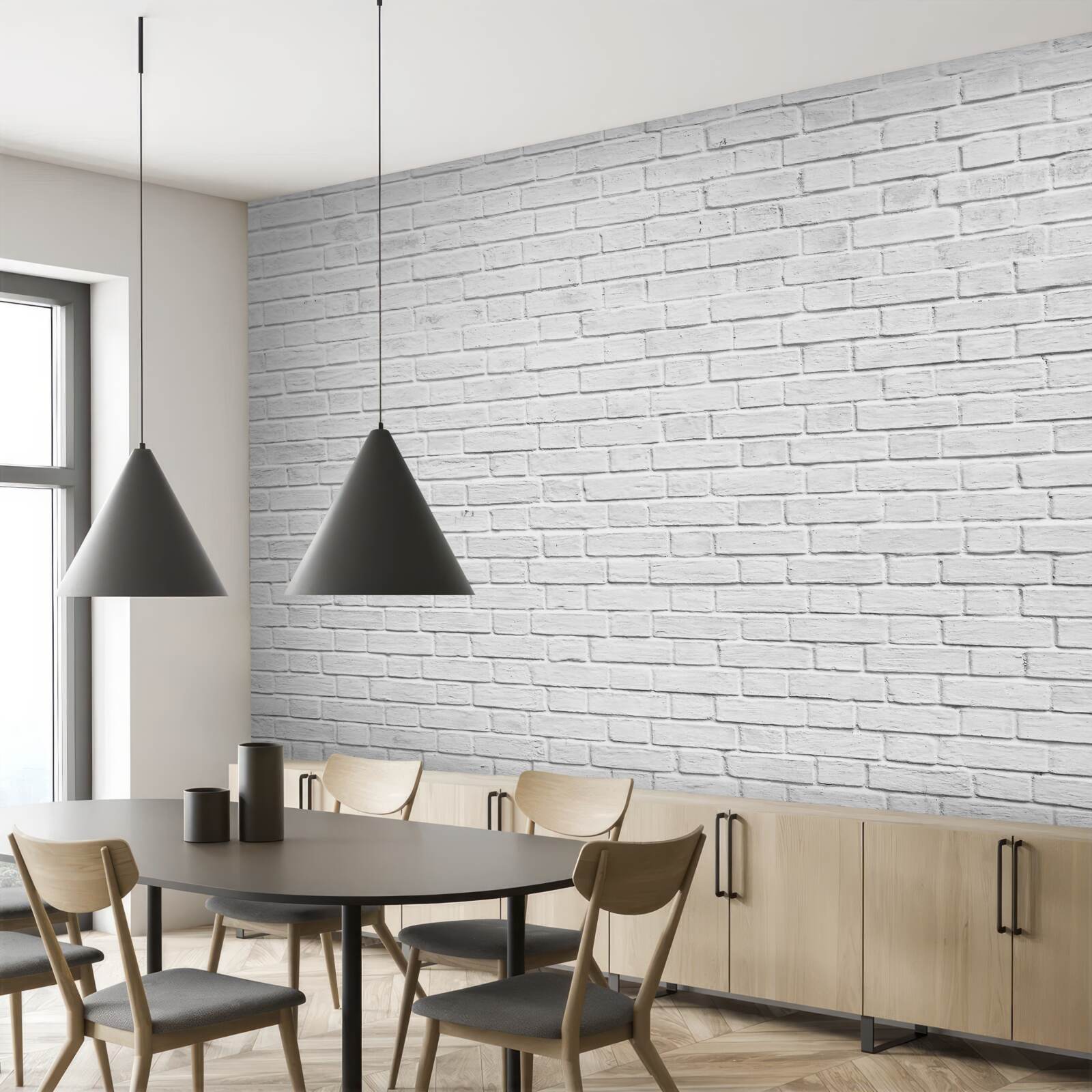 Fototapet clădire din cărămidă albă