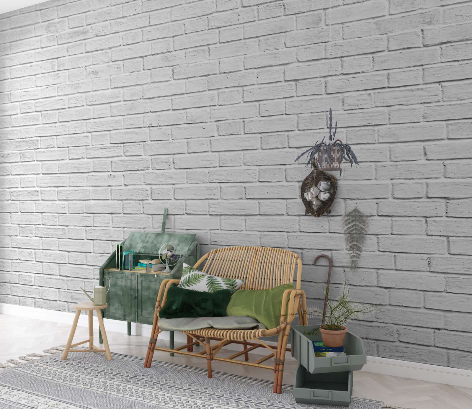 Fototapet clădire din cărămidă albă