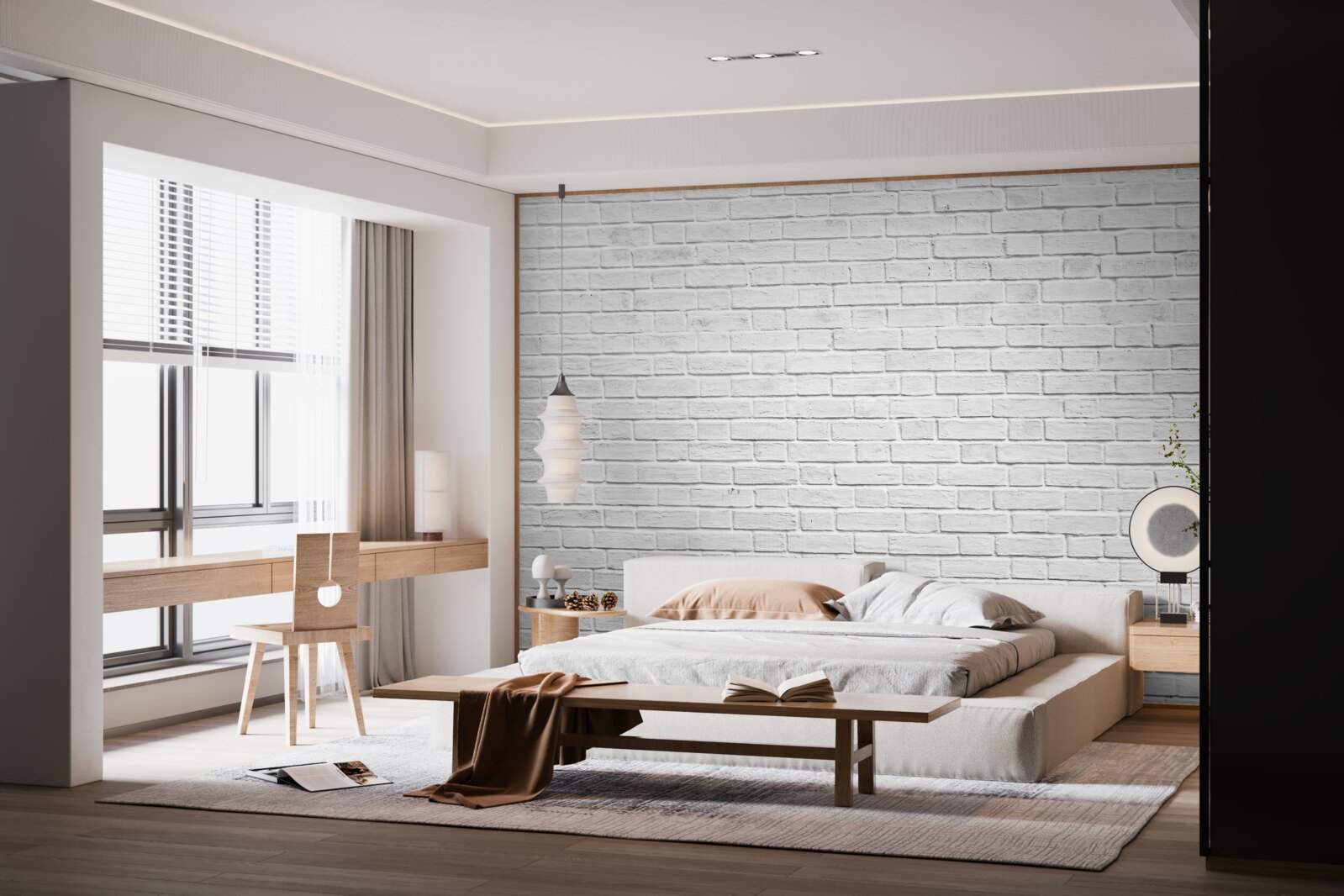 Fototapet clădire din cărămidă albă