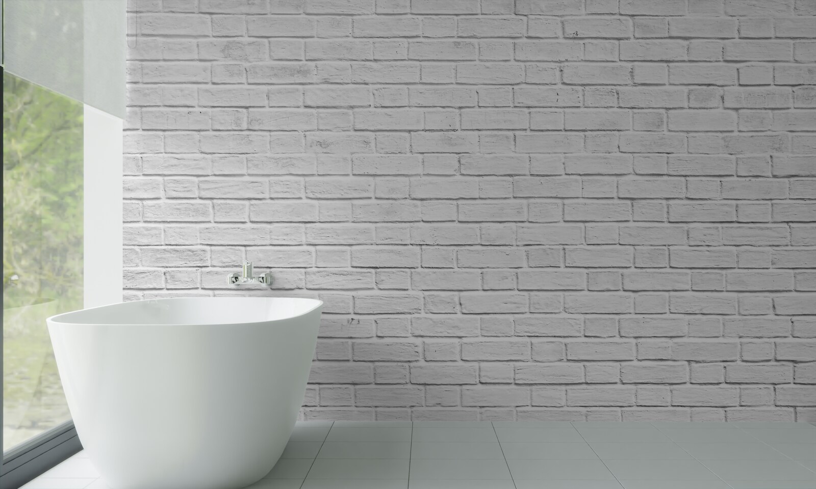 Fototapet clădire din cărămidă albă