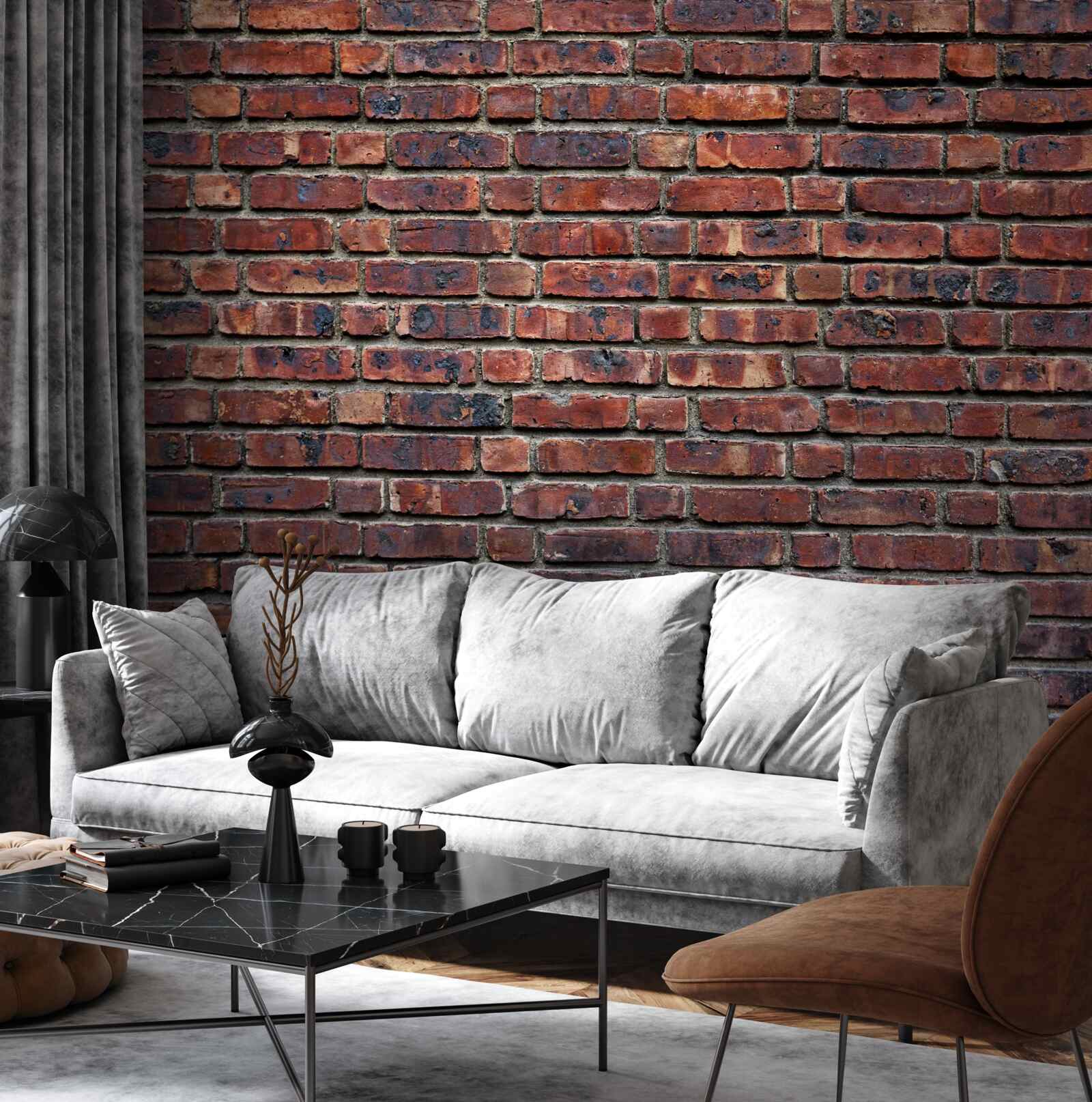 Fototapet zid de cărămidă întunecată