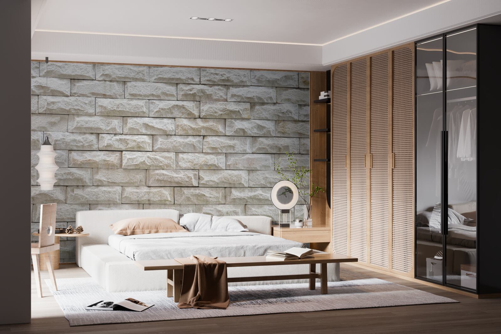 Fototapet perete de piatră ușoară