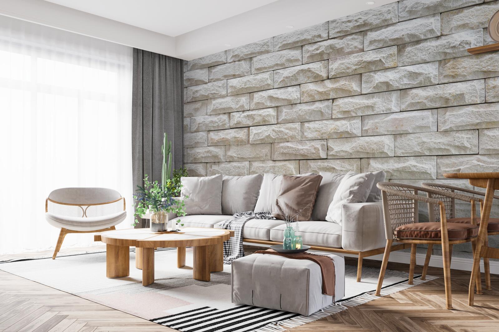 Fototapet perete de piatră ușoară