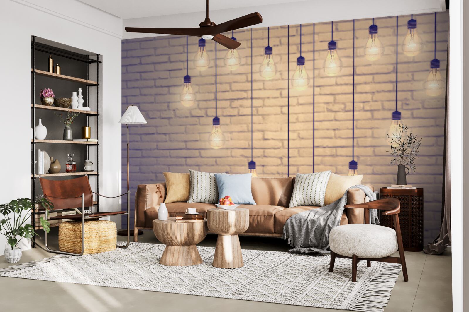 Fototapet o inimă formată din lămpi fluorescente apare pe un fundal de perete de culoare cypress