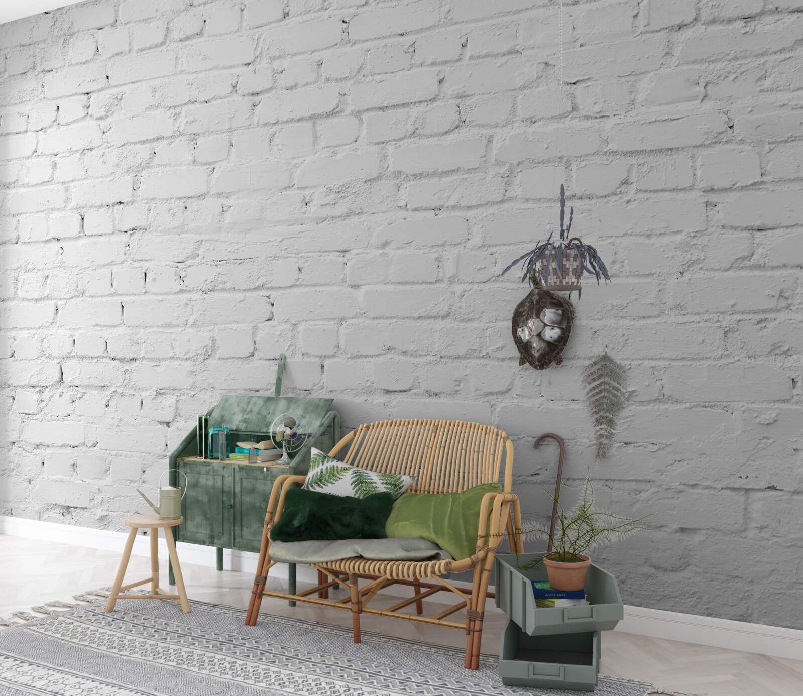 Fototapet zid de cărămidă albă