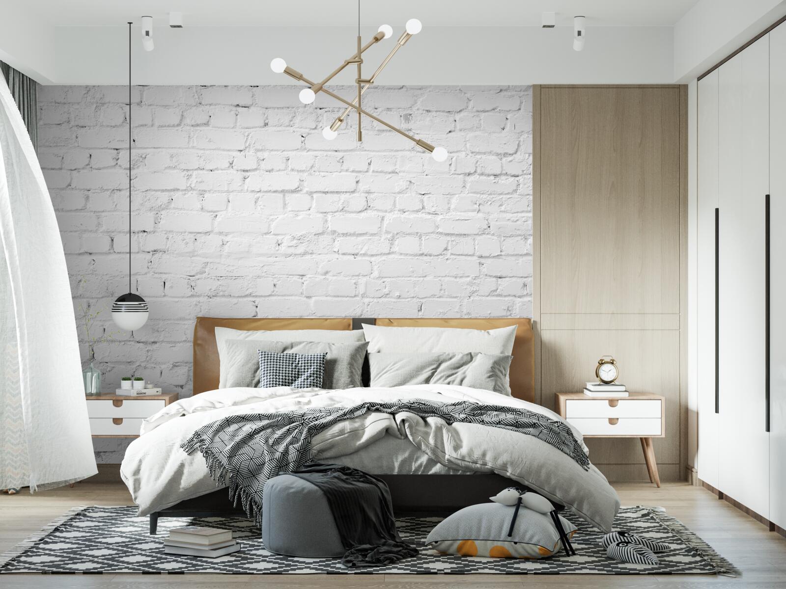 Fototapet zid de cărămidă albă