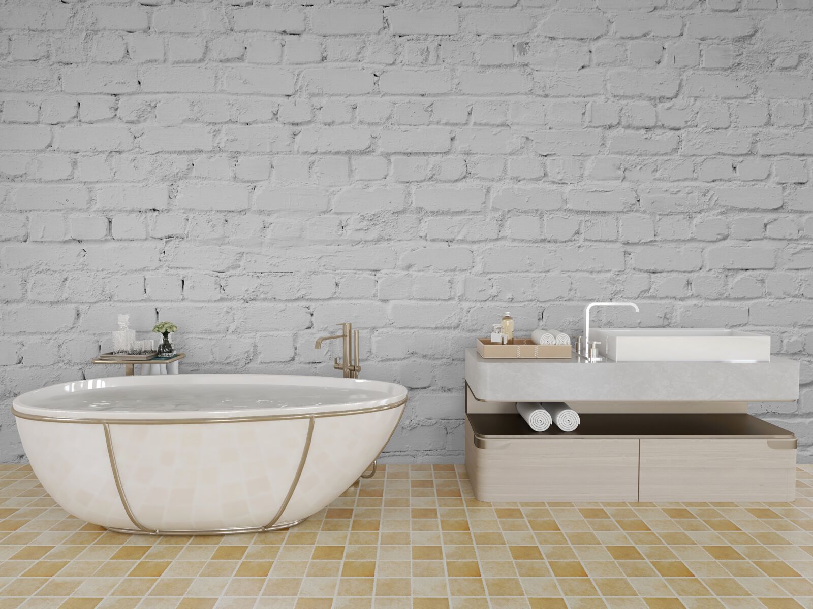 Fototapet zid de cărămidă albă