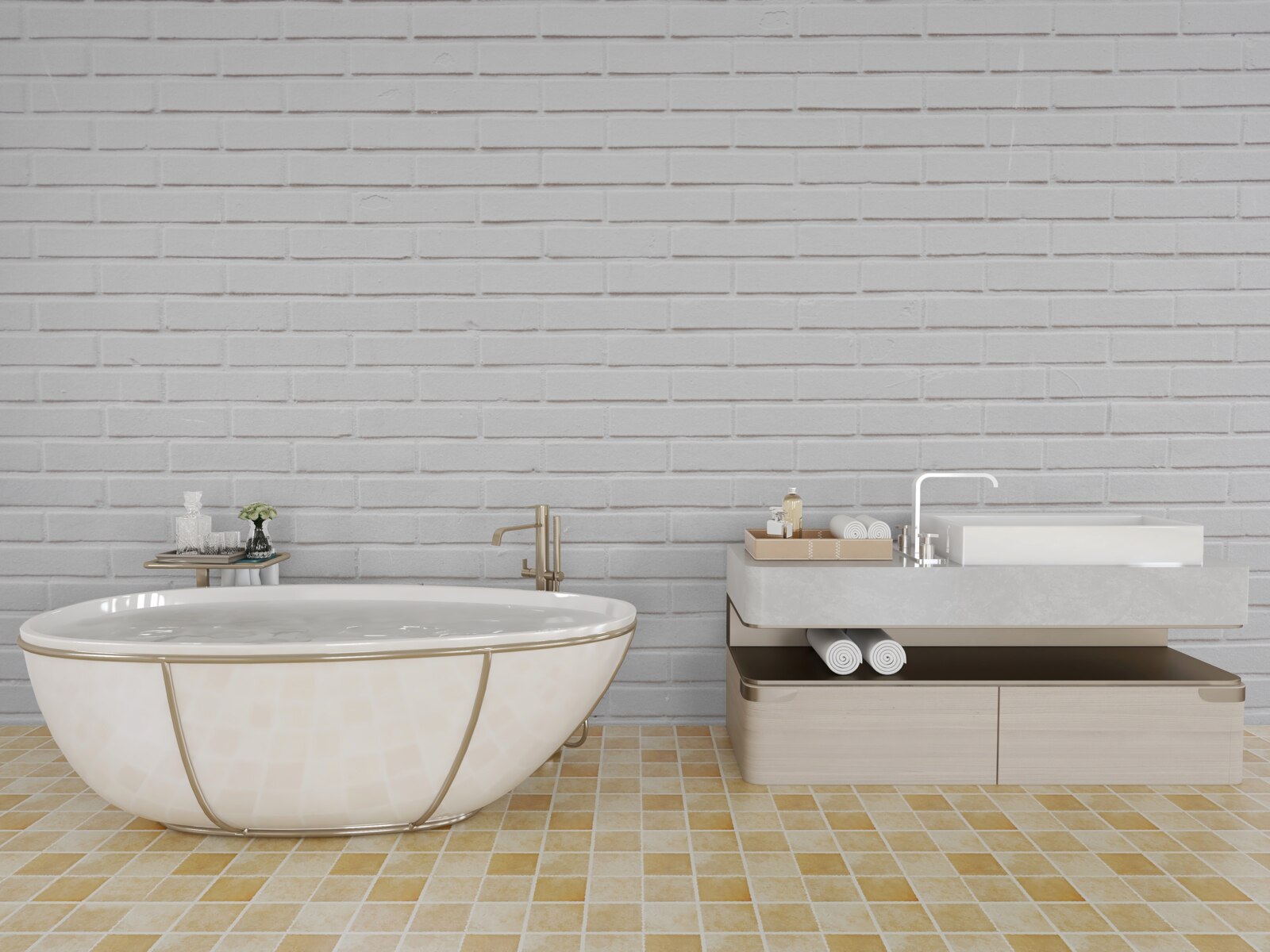 Fototapet peretele de cărămidă este de un alb imaculat