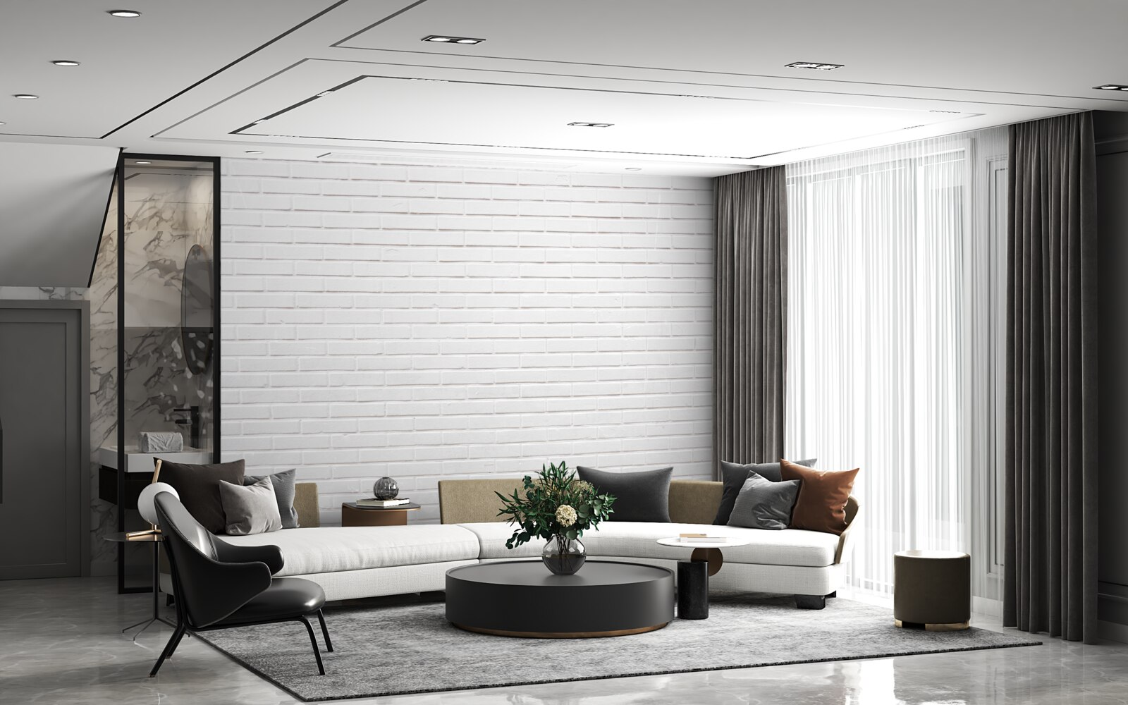 Fototapet peretele de cărămidă este de un alb imaculat